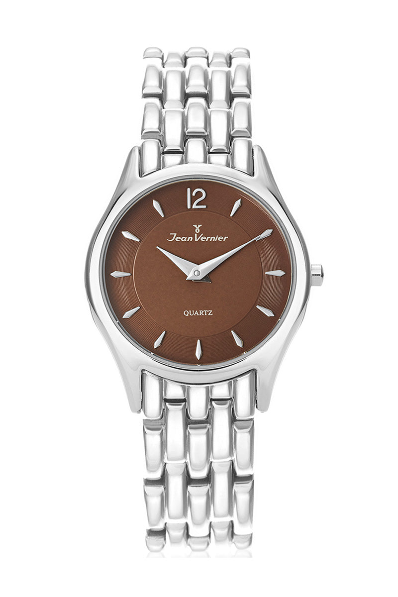 Relógio Jean Vernier Feminino Prateado Movimento Suíço JV05711