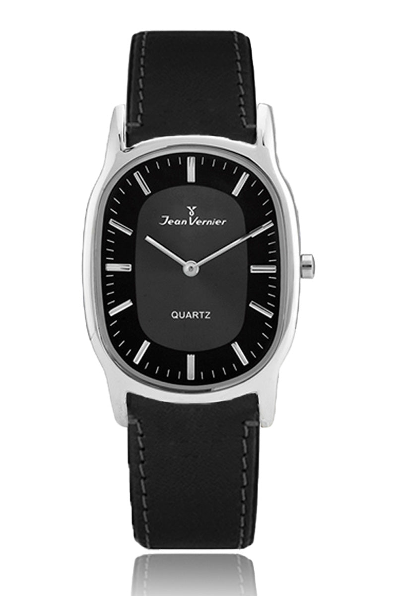 Relógio de Pulso Jean Vernier Pulseira Couro Preto JV06285P