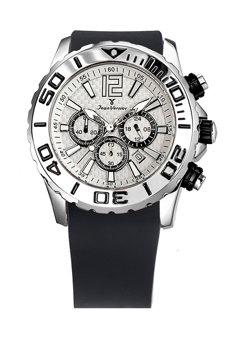Relógio de Pulso Jean Vernier Masculino Pulseira Silicone Preto JV02091