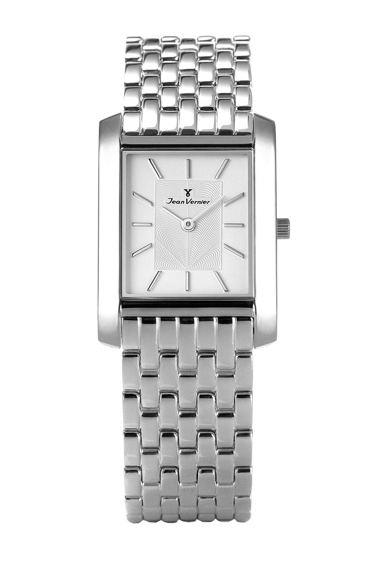 Relógio Jean Vernier Feminino Movimento Suíço Prateado JV02009