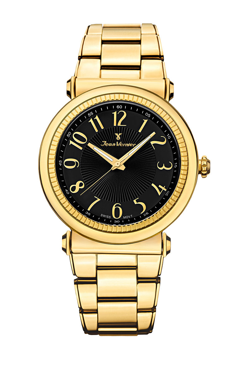 Relógio Jean Vernier Aço  Dourado Movimento Suíço JV01145