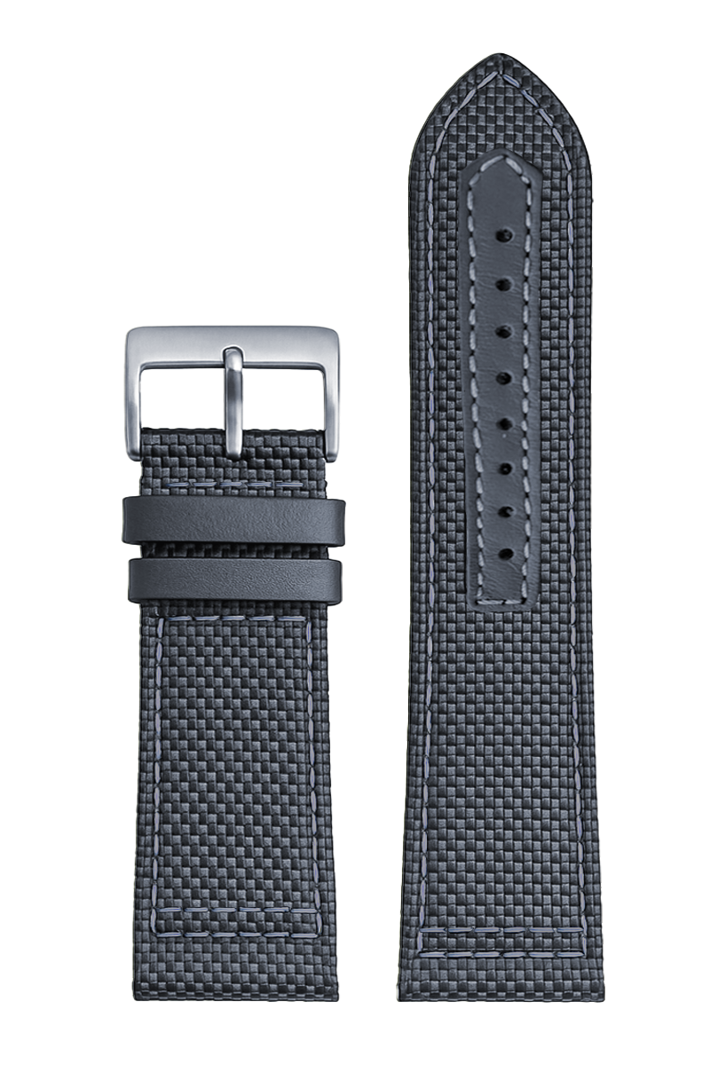 Pulseira Nylon Cinza Fivela Prata PU296GC (24mm)