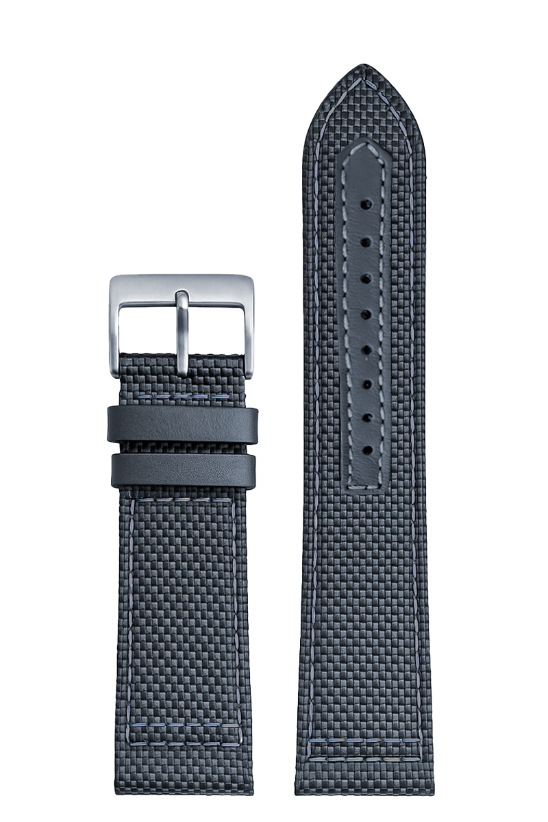 Pulseira Nylon Cinza Fivela Prata PU296C (20mm)