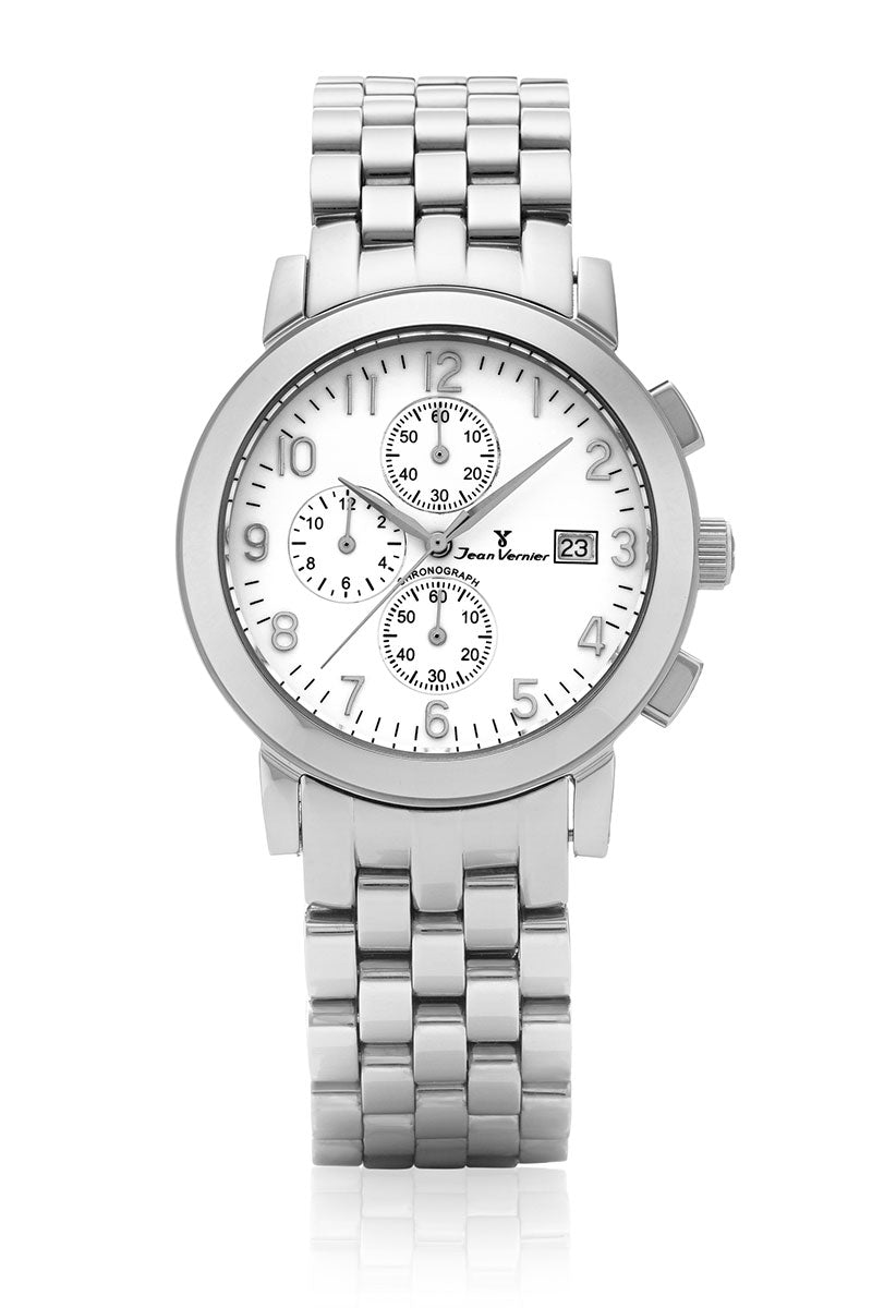 Relógio de Pulso Jean Vernier Aço Cronógrafo JV11375B
