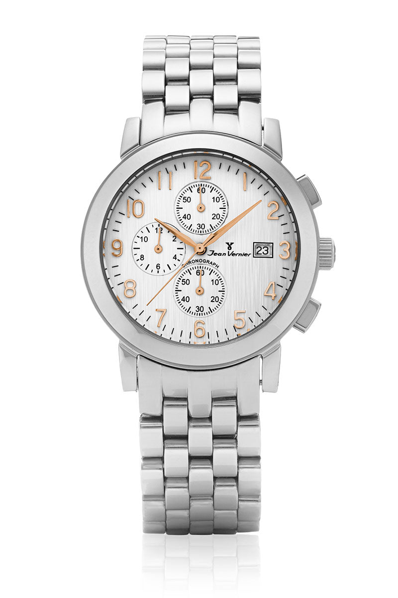 Relógio de Pulso Jean Vernier Aço Cronógrafo JV11375RG