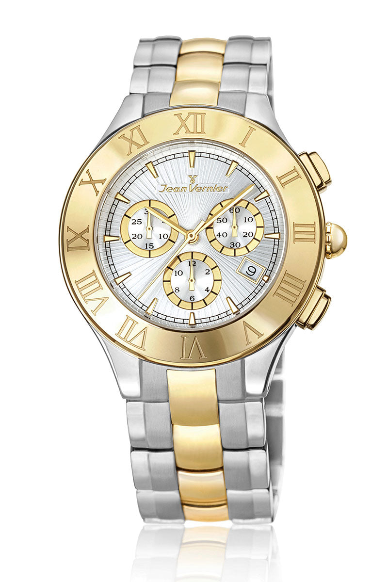 Relógio de Pulso Jean Vernier Bicolor Cronógrafo JV03675