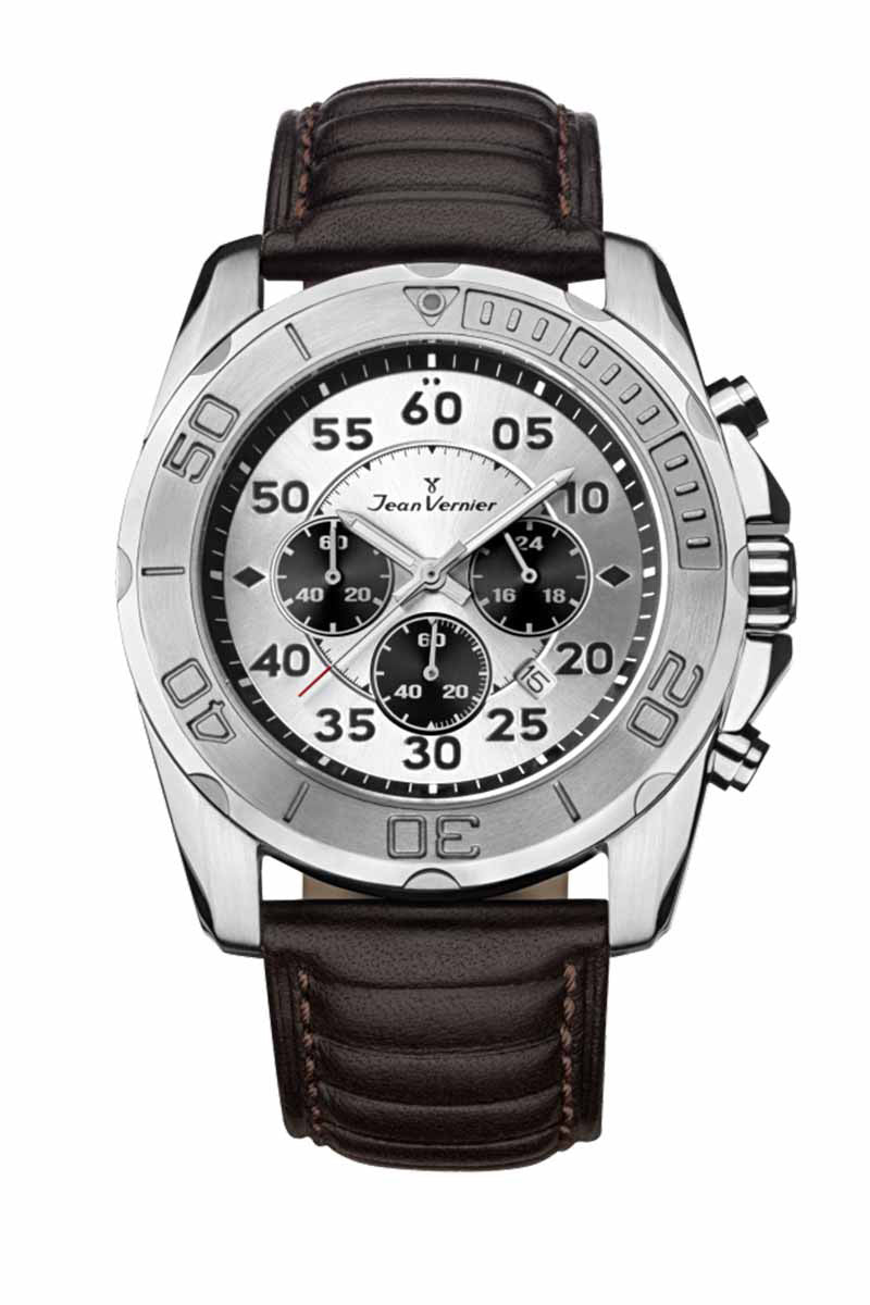 Relógio de Pulso Jean Vernier Marrom Cronógrafo JV61171B