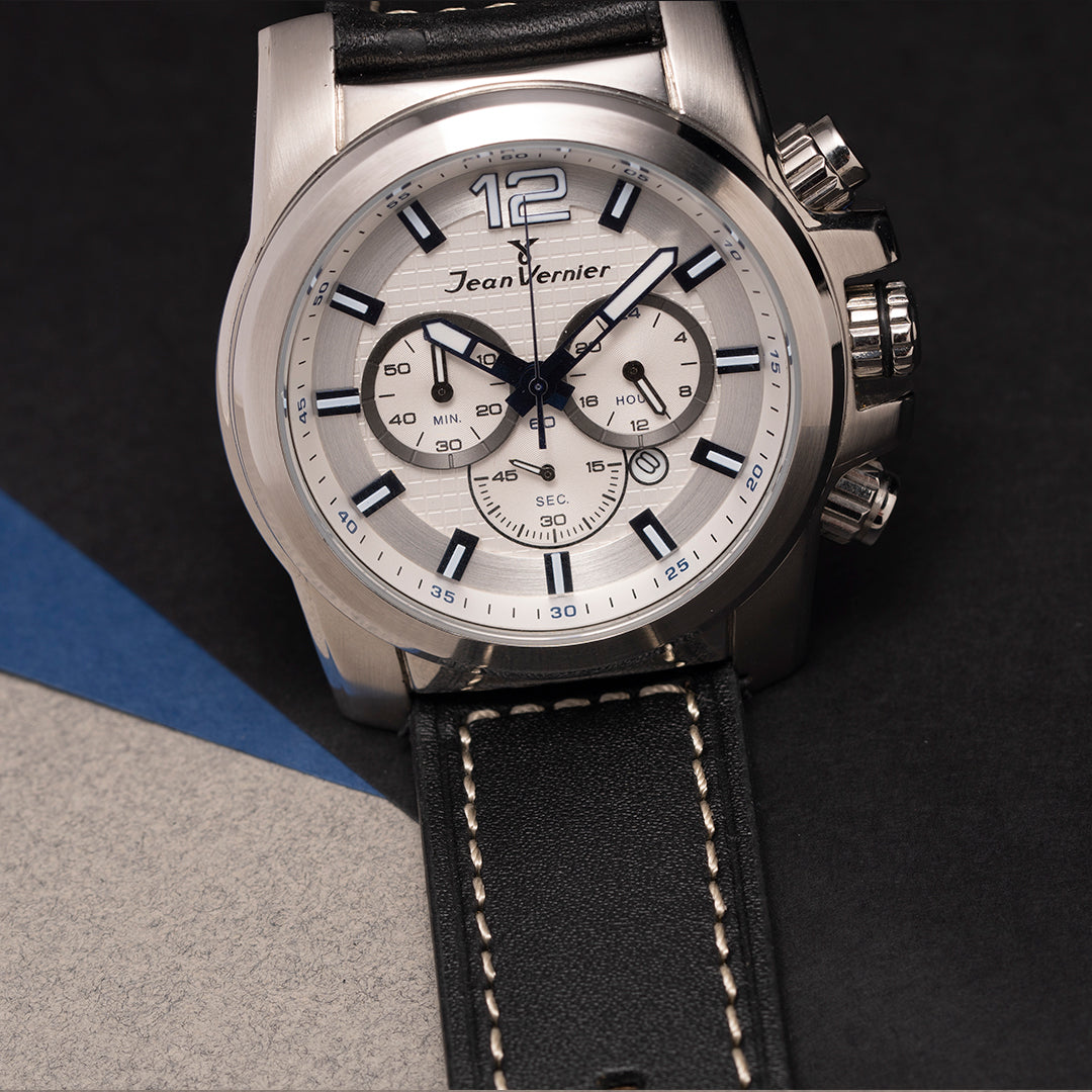 Relógio de Pulso Jean Vernier Masculino Preto Cronógrafo JV00188A - Imagem 2