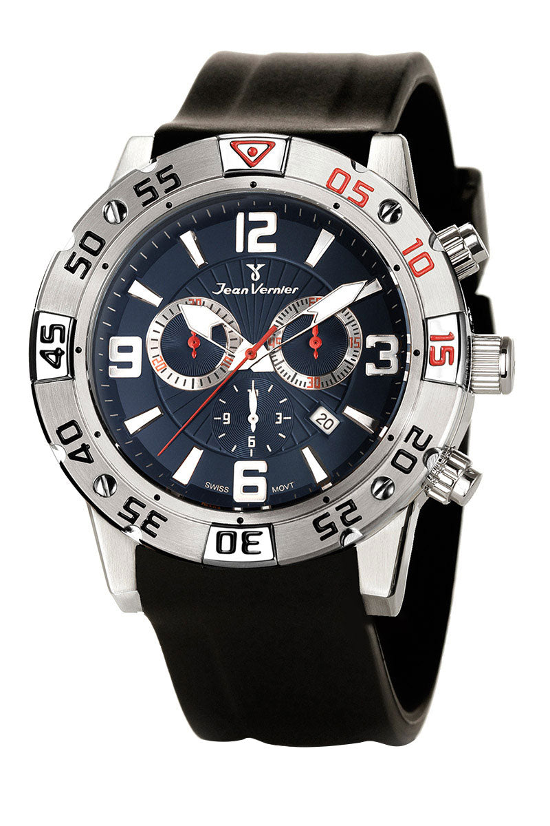 Relógio de Pulso Jean Vernier Masculino Preto Cronógrafo JV01107