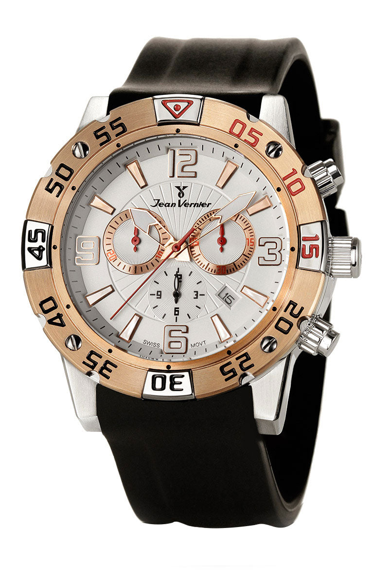 Relógio de Pulso Jean Vernier Masculino Preto Cronógrafo JV01110