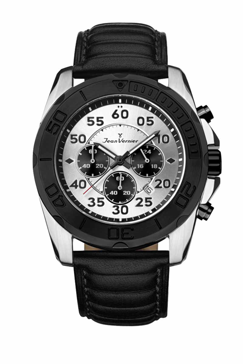 Relógio de Pulso Jean Vernier Masculino Preto Cronógrafo JV61161B