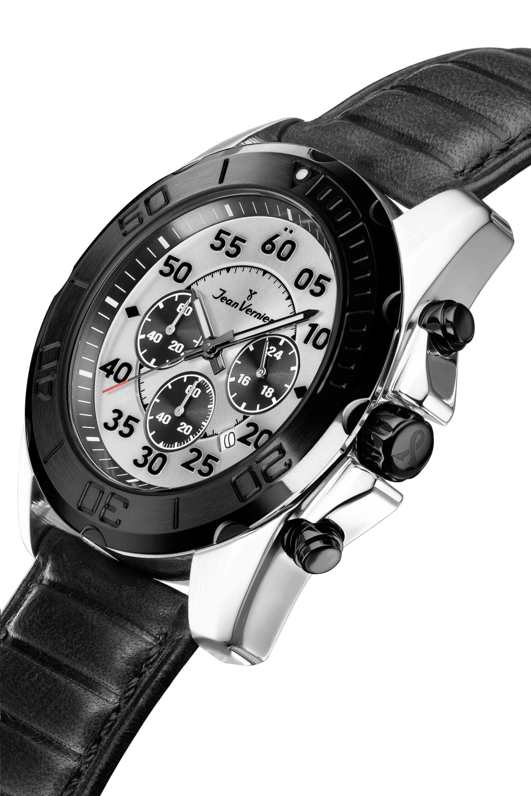 Relógio de Pulso Jean Vernier Masculino Preto Cronógrafo JV61161B - Imagem 2