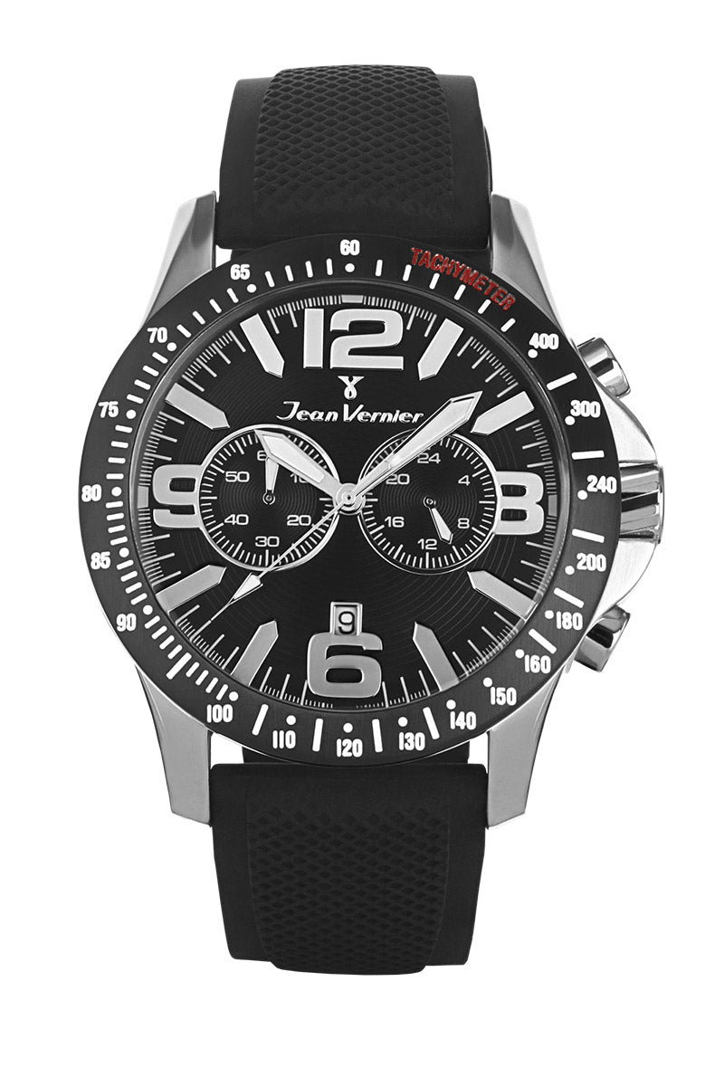 Relógio de Pulso Jean Vernier Masculino Preto Cronógrafo JV62831