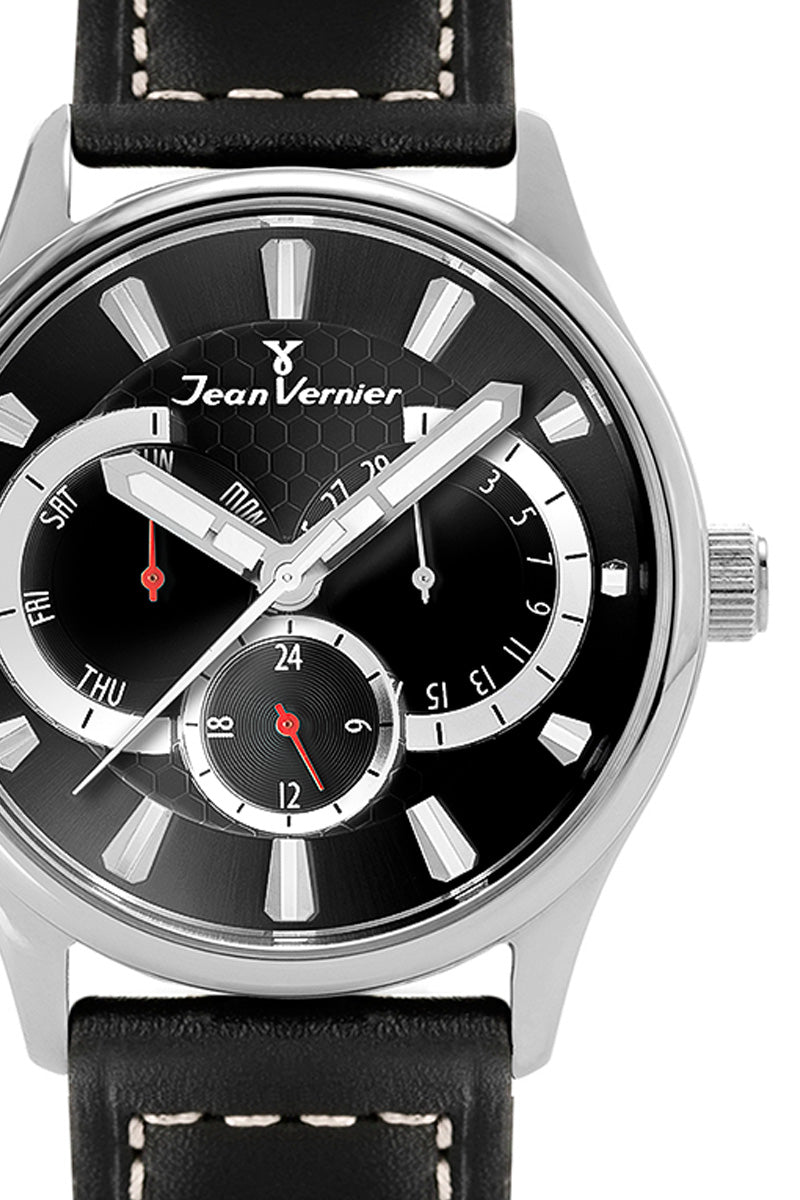 Relógio de Pulso Jean Vernier Masculino Pulseira Couro JV01941 - Imagem 2