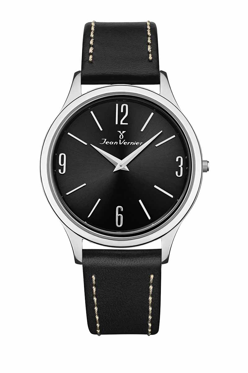 Relógio de Pulso Jean Vernier Masculino Pulseira Couro Preto JV13057P