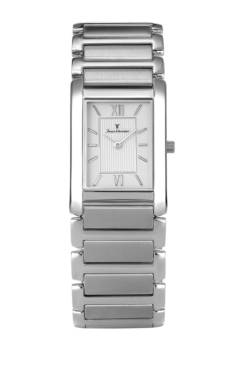 Relógio de Pulso Jean Vernier Movimento Suíço Prateado JV02005