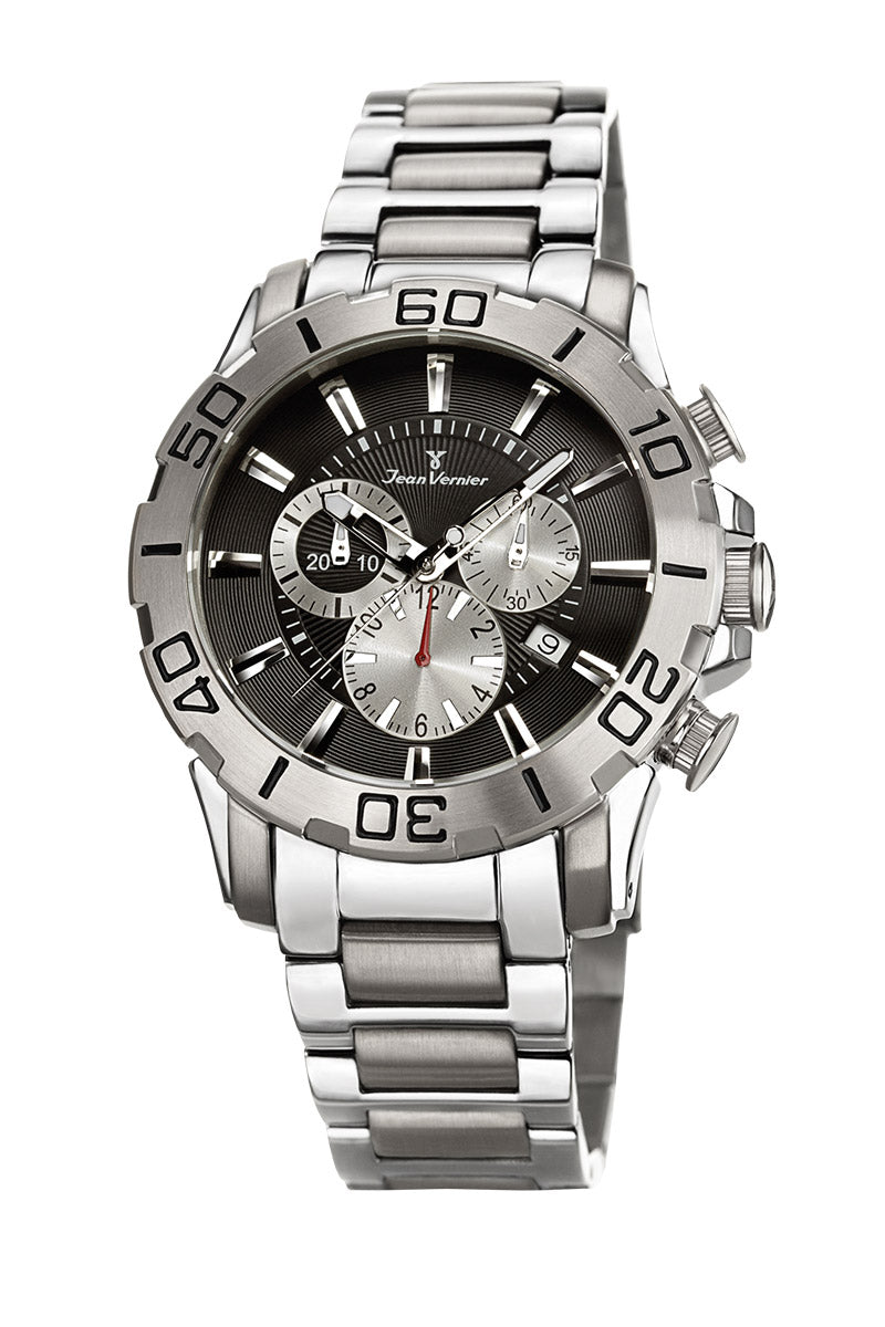 Relógio de Pulso Jean Vernier Prateado Cronógrafo JV01136