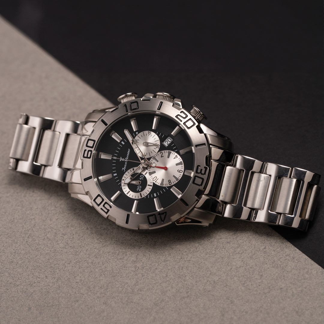 Relógio de Pulso Jean Vernier Prateado Cronógrafo JV01136 - Imagem 2