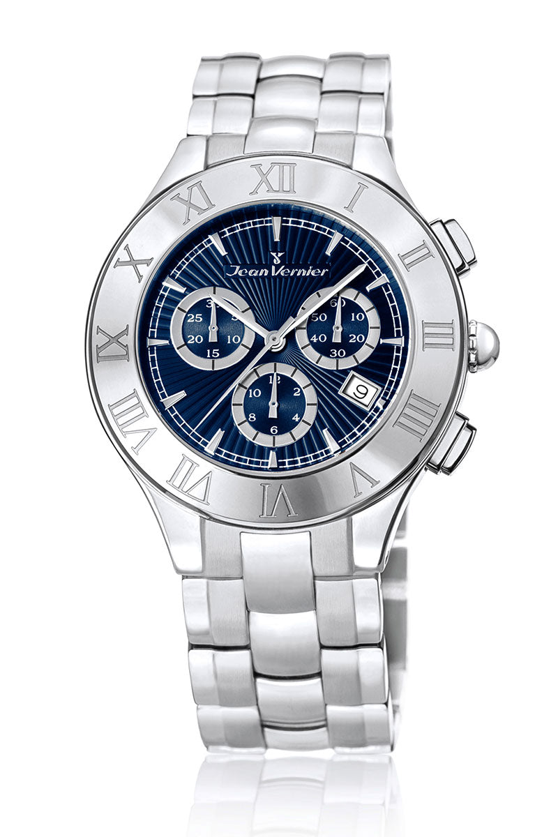 Relógio de Pulso Jean Vernier Prateado Cronógrafo JV03673
