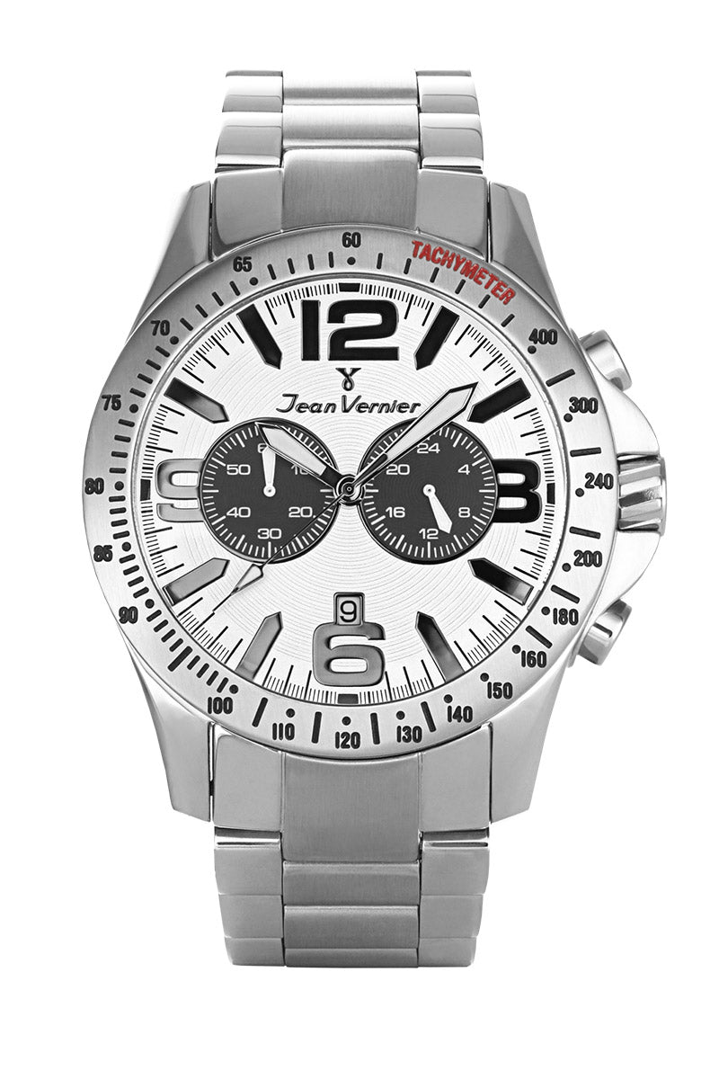 Relógio de Pulso Jean Vernier Prateado Cronógrafo JV62833