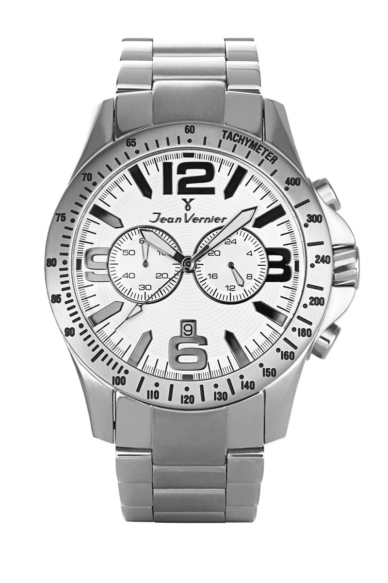 Relógio de Pulso Jean Vernier Prateado Cronógrafo JV62834