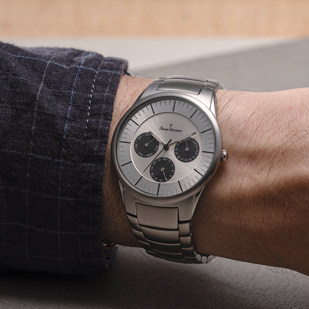 Relógio de Pulso Jean Vernier Prateado JV06336 - Imagem 2