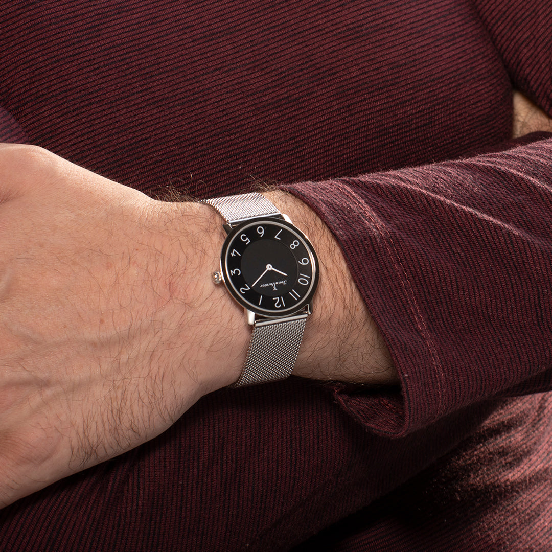 Relógio de Pulso Jean Vernier Prateado JV35676AP - Imagem 3