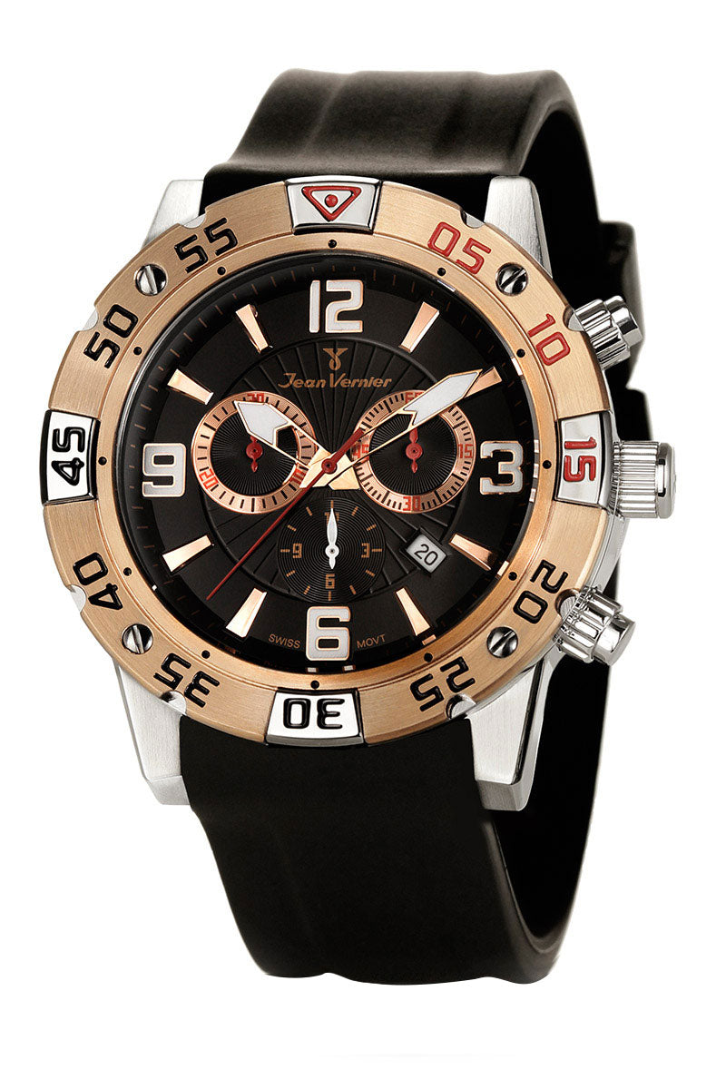 Relógio de Pulso Jean Vernier Preto Cronógrafo JV01111