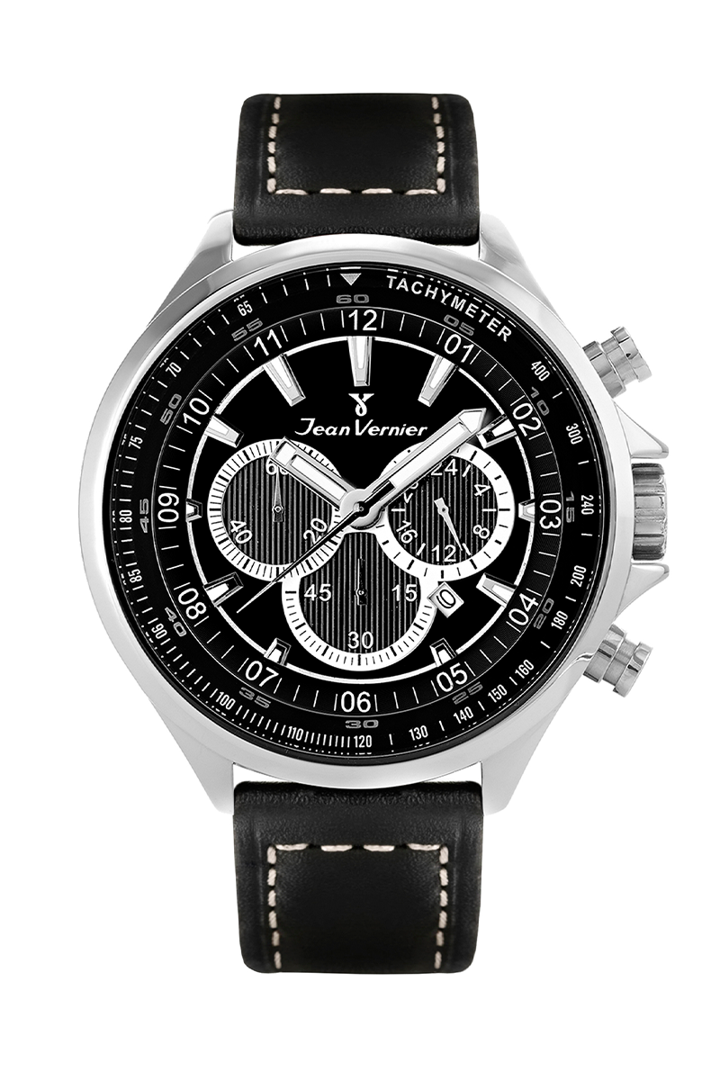 Relógio de Pulso Jean Vernier Preto Cronógrafo JV01372