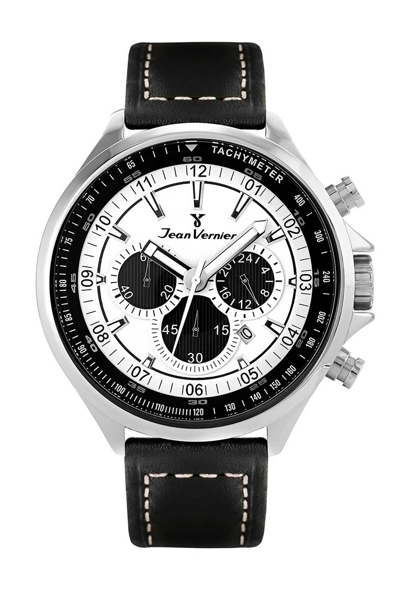 Relógio de Pulso Jean Vernier Preto Cronógrafo JV01373