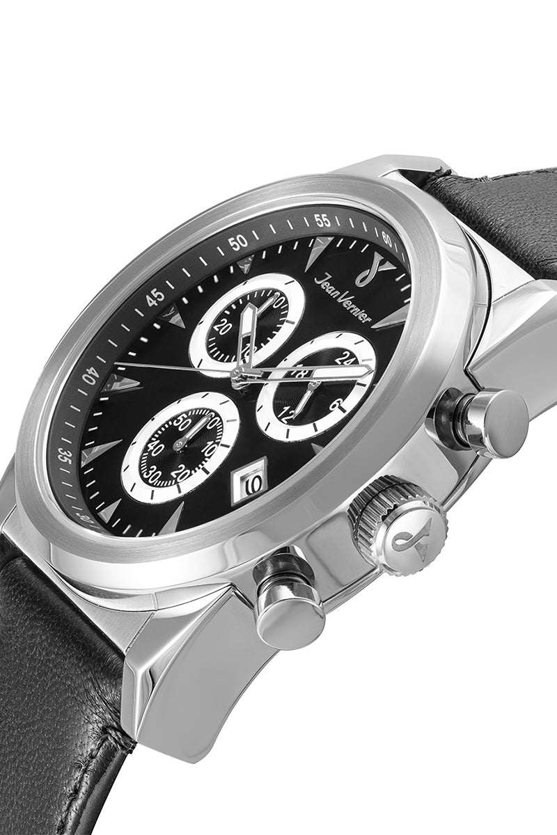 Relógio de Pulso Jean Vernier Preto Cronógrafo JV03048 - Imagem 2
