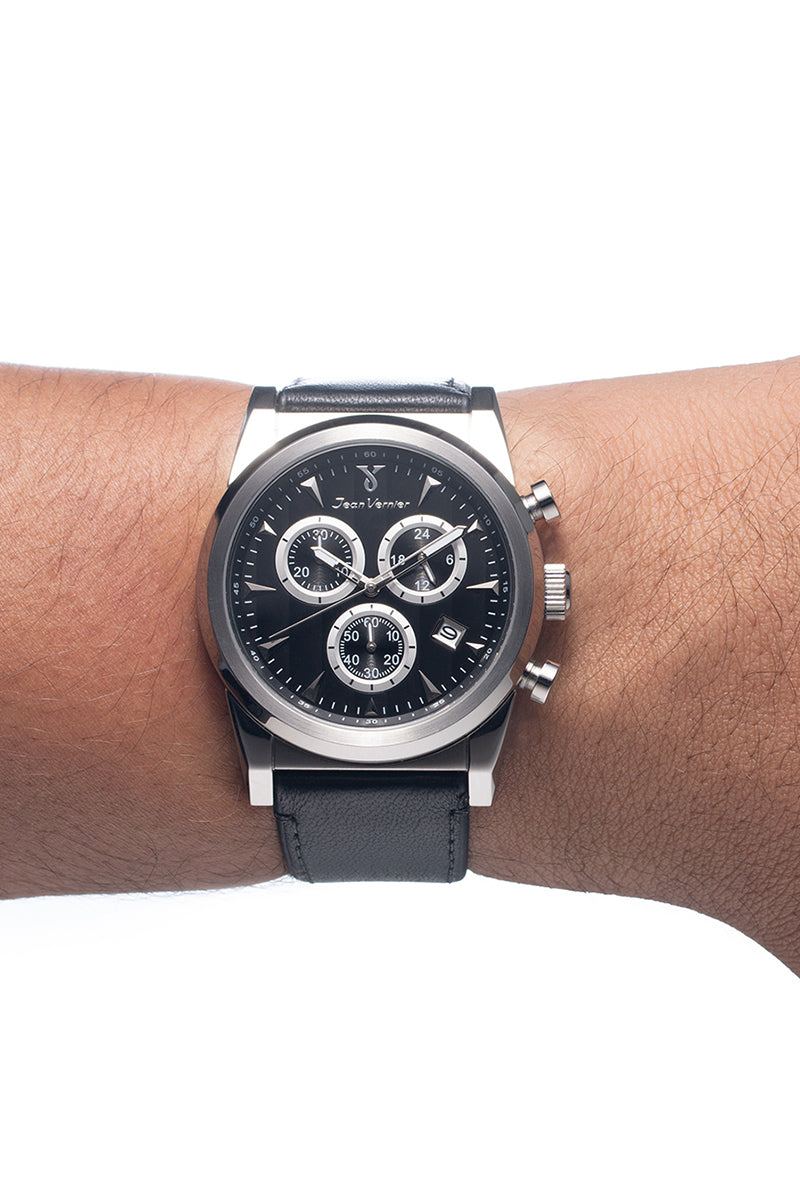 Relógio de Pulso Jean Vernier Preto Cronógrafo JV03048 - Imagem 3