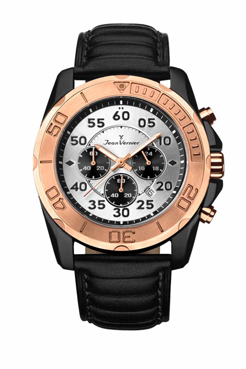 Relógio de Pulso Jean Vernier Preto Cronógrafo JV61141B