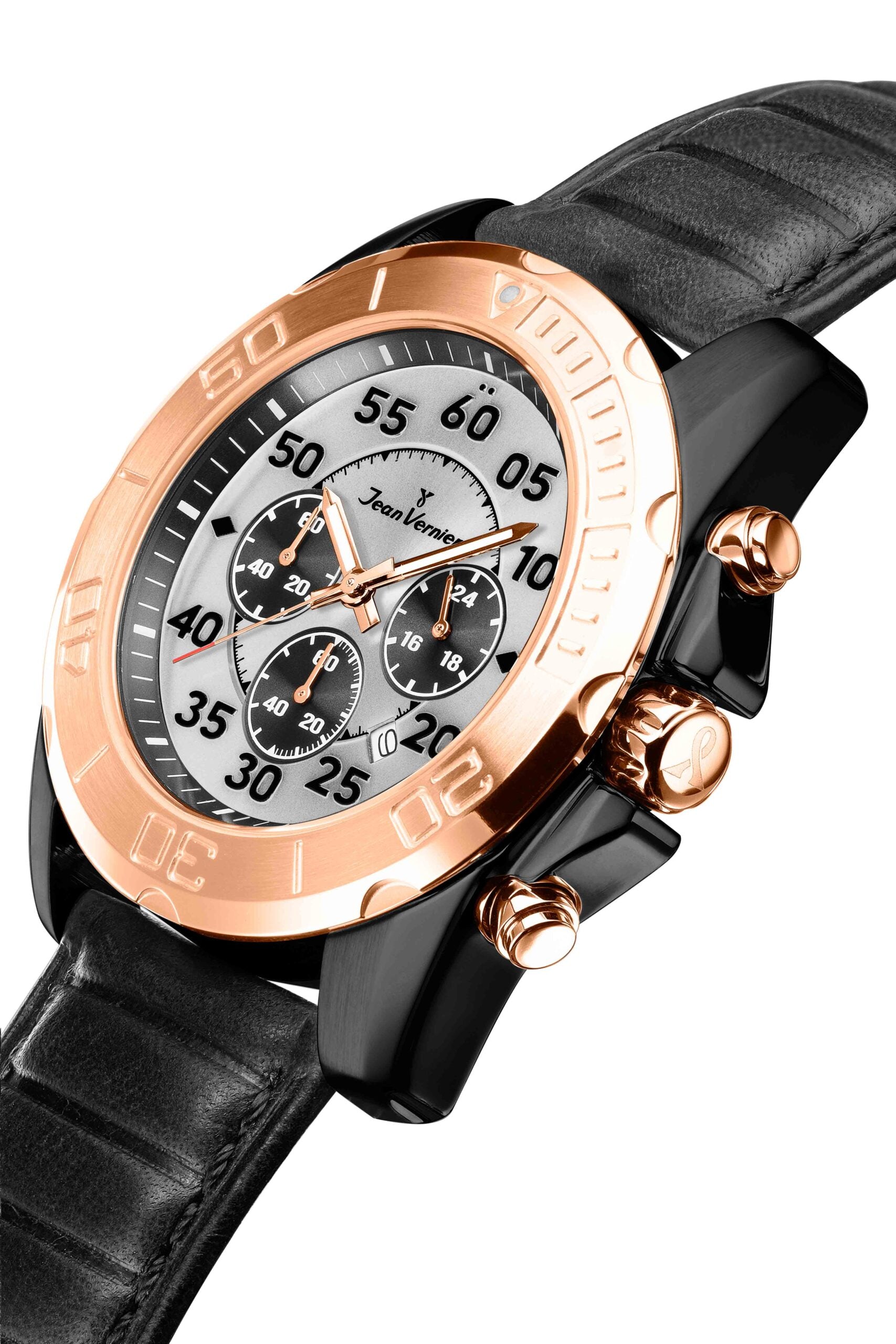 Relógio de Pulso Jean Vernier Preto Cronógrafo JV61141B - Imagem 2