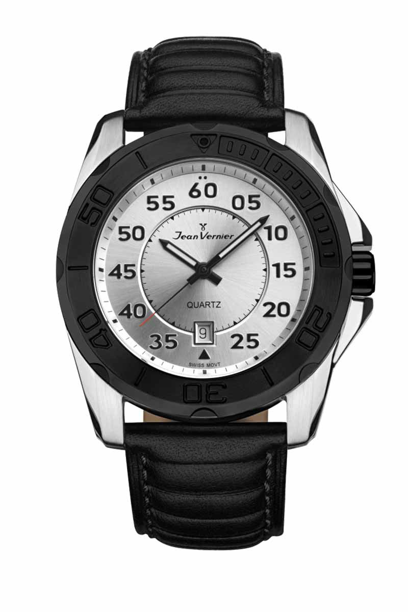 Relógio de Pulso Jean Vernier Preto Maquinário Suíço JV61201B