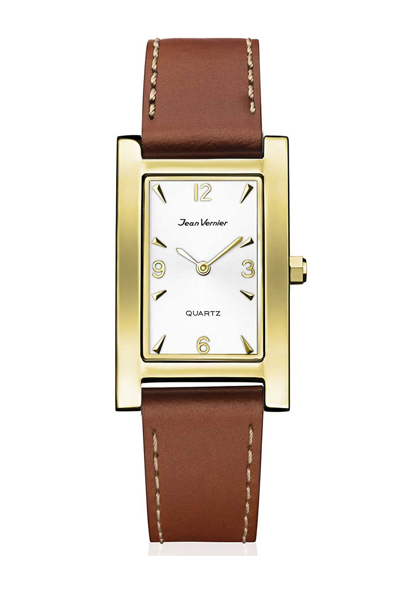 Relógio de Pulso Jean Vernier Pulseira Couro Marrom JV01619CM