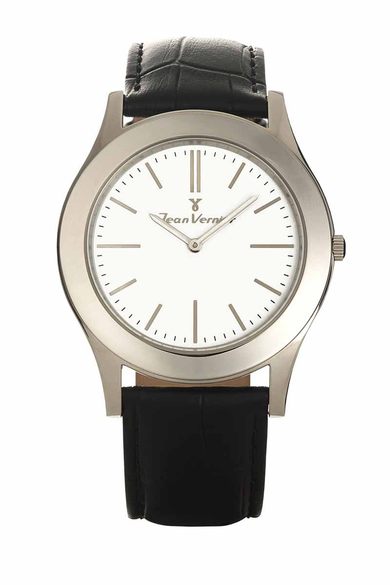 Relógio de Pulso Jean Vernier Pulseira Couro Preto JV04474