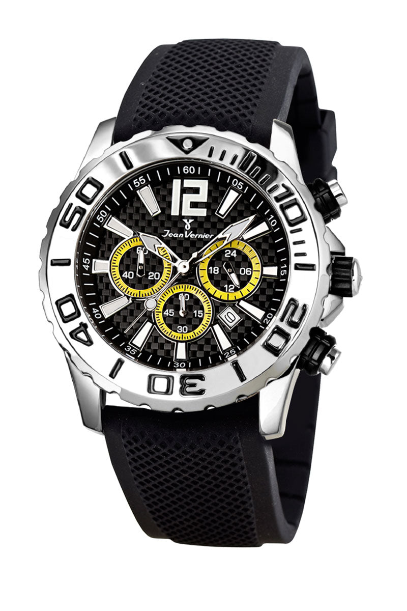 Relógio de Pulso Jean Vernier Pulseira Silicone Preto JV02092