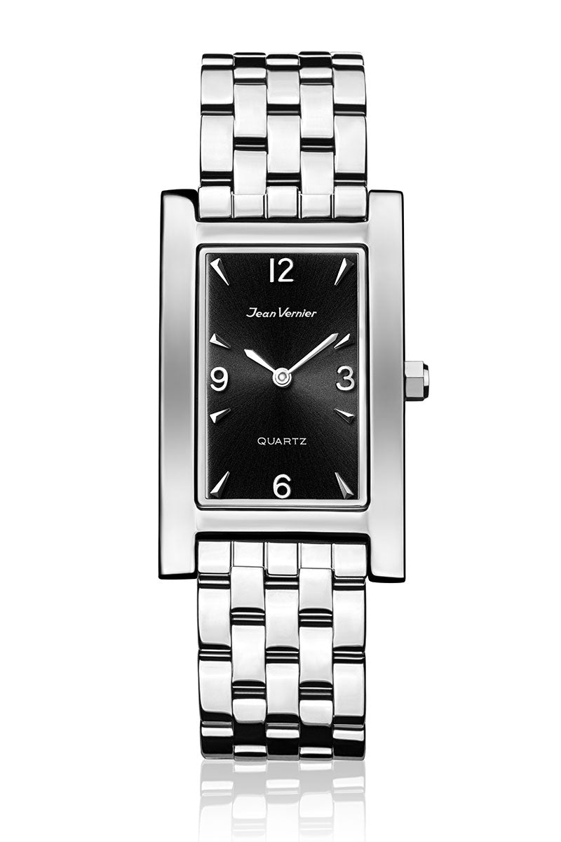 Relógio de Pulso Jean Vernier Retangular Prateado JV01617P