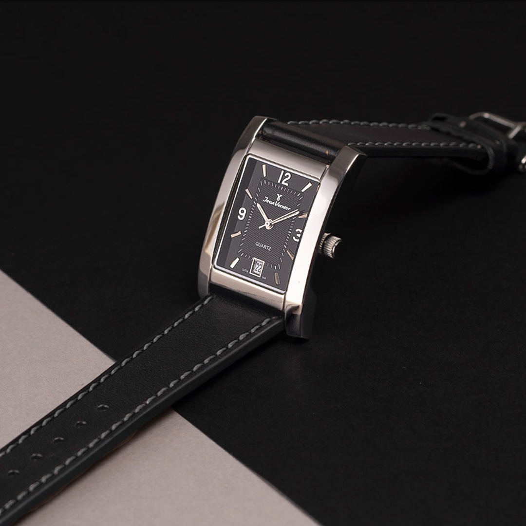 Relógio de Pulso Jean Vernier Tank Preto JV00267P - Imagem 2