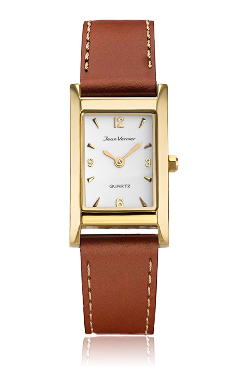 Relógio de Pulso Pequeno Jean Vernier Couro Havana JV01621CH