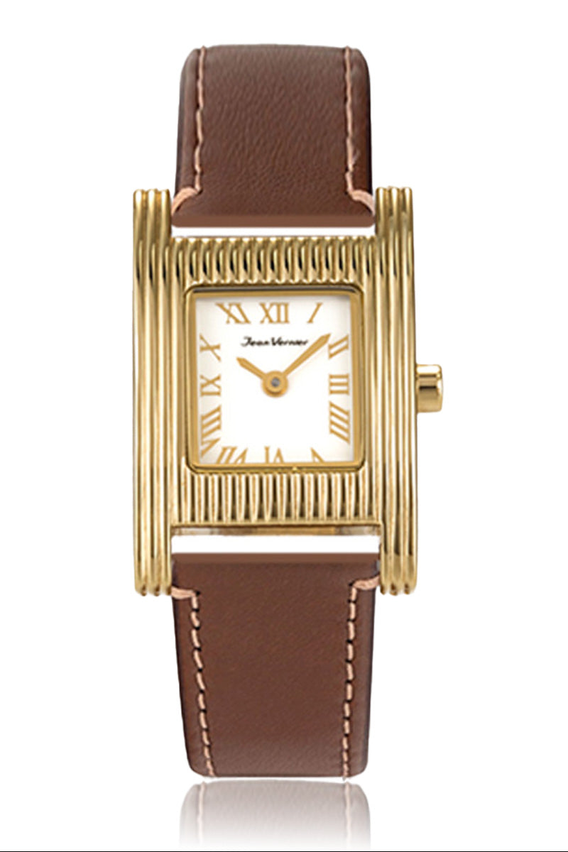 Relógio de Pulso Pequeno Jean Vernier Couro Marrom JV01542B