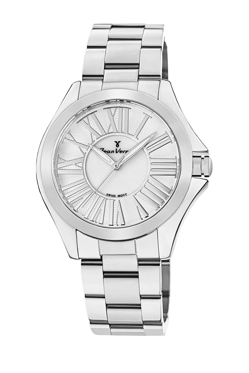 Relógio Jean Vernier Aço 316L Prateado Movimento Suíço JV01124
