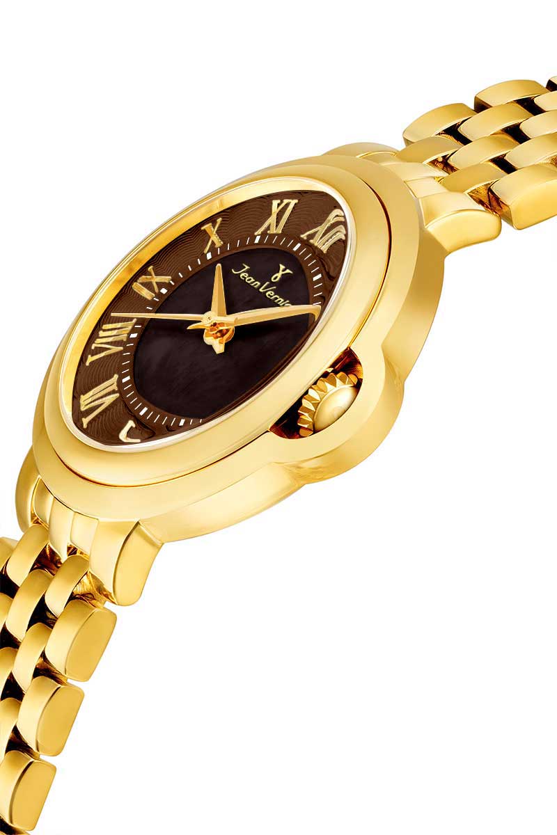 Relógio Jean Vernier Aço Dourado Fecho Duplo  Movimento Suíço JV01148 - Imagem 3