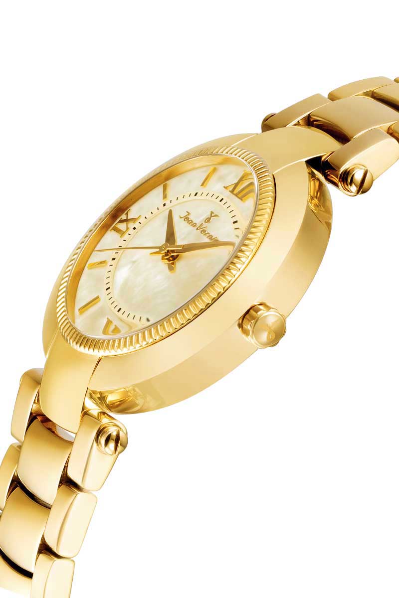 Relógio Jean Vernier Aço Dourado Feminino Movimento Suíço  JV01143 - Imagem 2