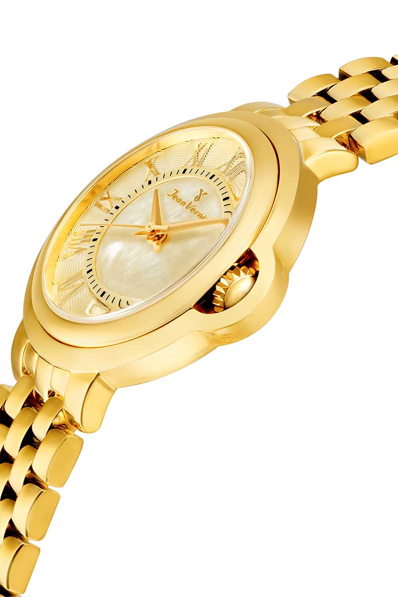 Relógio Jean Vernier Aço Dourado Feminino Movimento Suíço JV01150 - Imagem 2