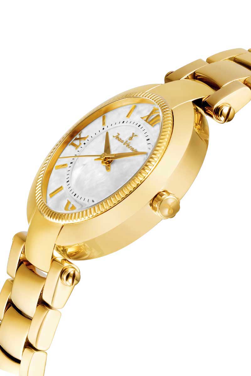 Relógio Jean Vernier Aço Dourado Mostrador Madrepérola Feminno JV01144 - Imagem 2