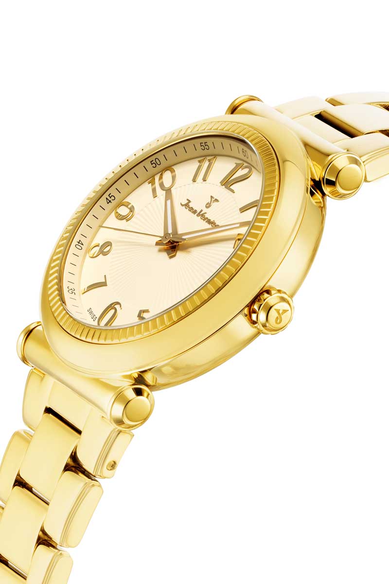 Relógio Jean Vernier Aço Dourado Movimento Suíço JV01147 - Imagem 2