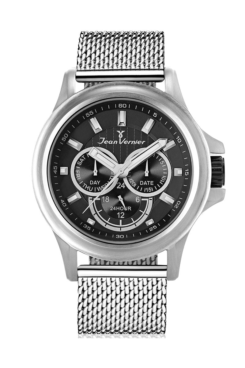 Relógio Jean Vernier Aço Inoxidável Calendário JV00061A