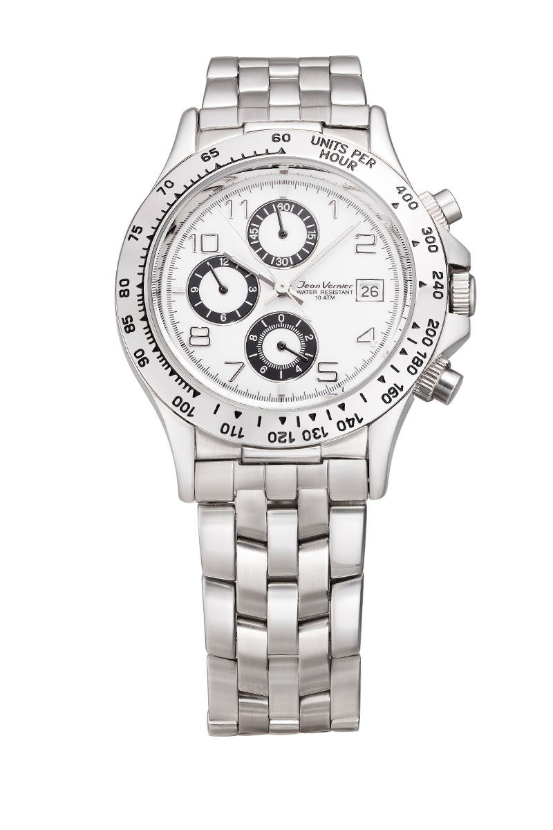 Relógio Jean Vernier Aço Inoxidável Cronógrafo JV01015